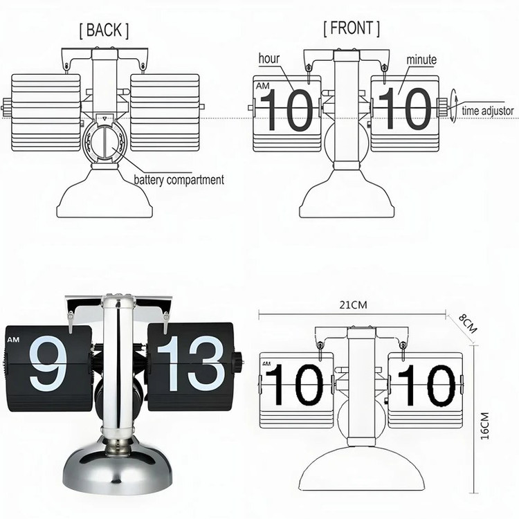 ساعت رومیزی ورقهای Flip Clock با ضمانت تست و مرجوعی در صورت ایراد ارسال فوری