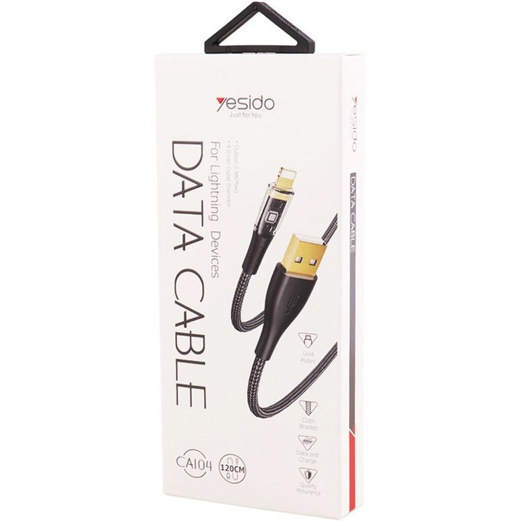 کابل آیفونی فست شارژ Yesido CA104 2.4A 1.2m
