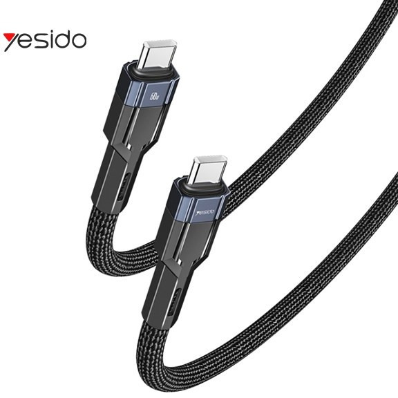 کابل تبدیل فست شارژ Yesido CA108 Type-C to Type-C 60W 1.2m