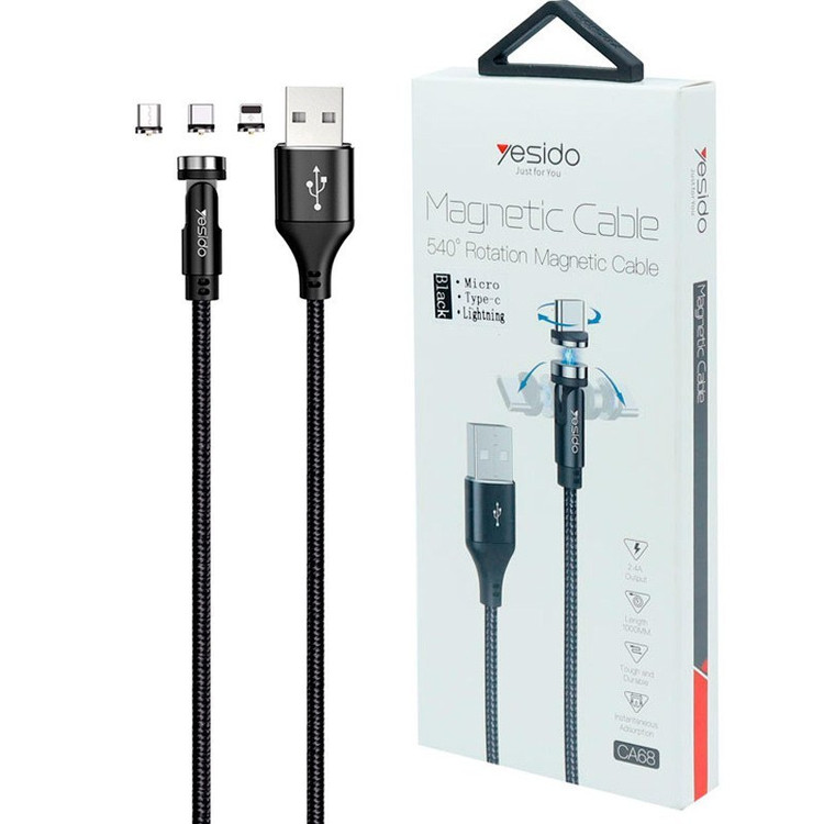 کابل مگنتی تایپ سی Yesido CA68 2.4A 1m