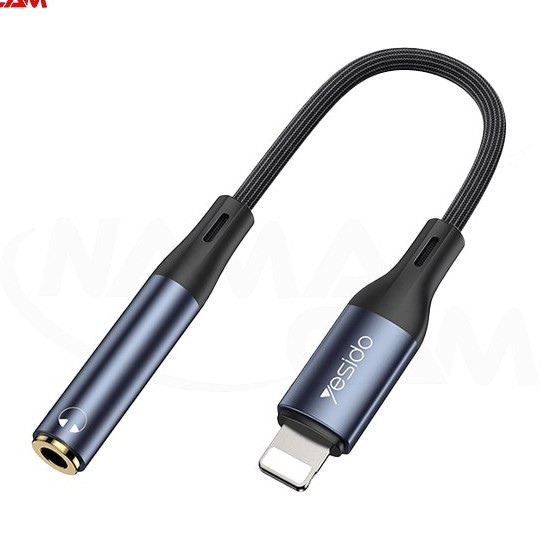 کابل تبدیل Jack 3.5mm به Lightning یسیدو مدل YAU37 طول 12 سانتی متر