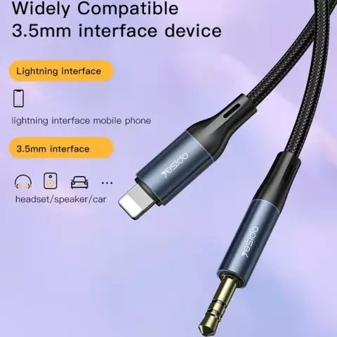 کابل AUX رابط IP به جک 3.5 میلیمتری مدل YAU35 برند YESIDO