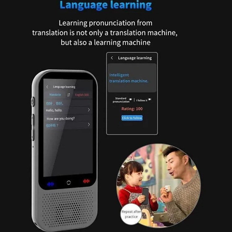 مترجم جیبی شارژی همراه دارای AI مدل S80 pro