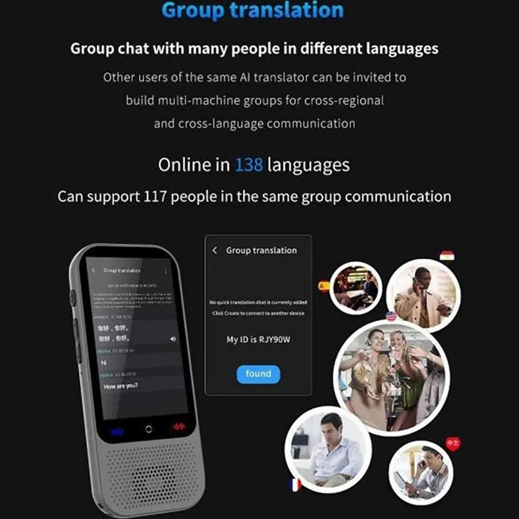 مترجم جیبی شارژی همراه دارای AI مدل S80 pro