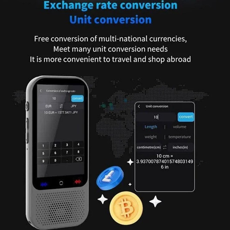 مترجم جیبی شارژی همراه دارای AI مدل S80 pro