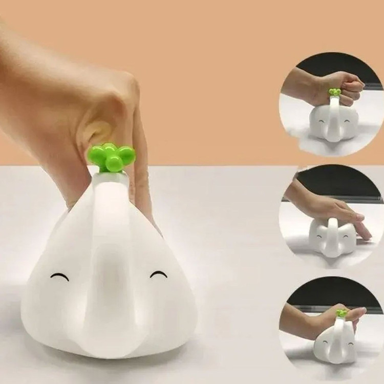 چراغ خواب فانتزی سیلیکونی مدل فیل | شارژی با ۳ سطح نور و نگهدارنده موبایل مدل D5