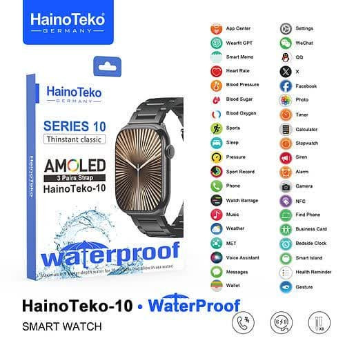 ساعت هوشمند هاینوتکو مدل HainoTeko-10 ضدآب همراه با صفحه آمولد ا HainoTeko 10 (با ضمانت اصل بودن کالا)