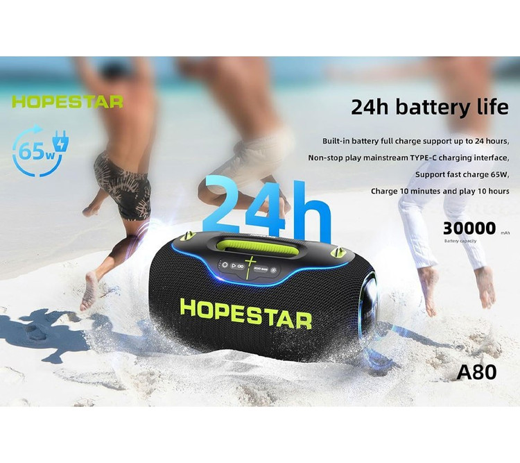 اسپیکر بلوتوثی میکروفون دار مدل A80 برند HOPESTAR