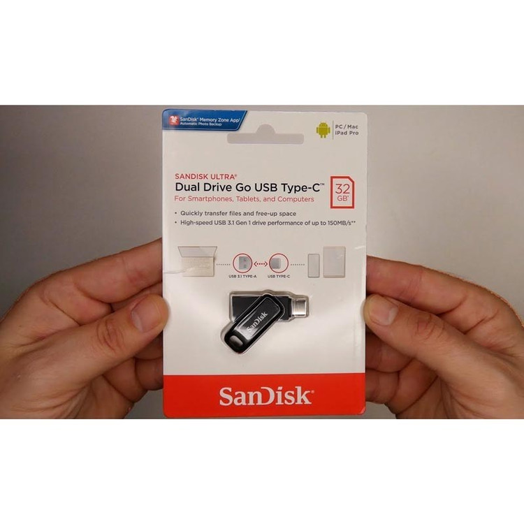 فلش مموری سن دیسک Ultra Dual Drive GO USB 3.1 ظرفیت 32 گیگابایت