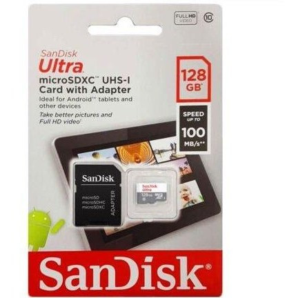 کارت حافظه microSDXC سن دیسک مدل Ultra کلاس 10 استاندارد UHS-I U1 سرعت 100MBps ظرفیت 128 گیگابایت