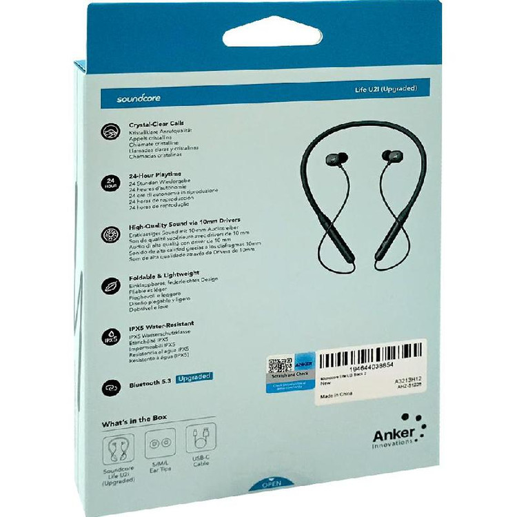 هندزفری گردنی انکر مدل Life U2i A3213H12 برند Soundcore (by Anker) (با ضمانت اصل بودن کالا)