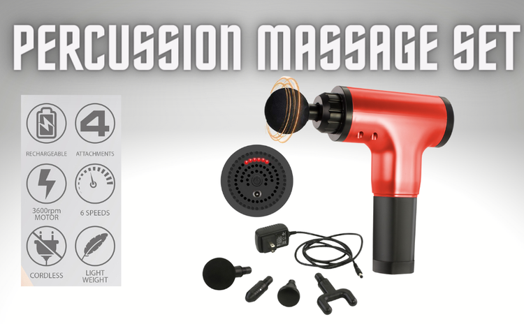 ماساژور ضربه ای حرفه ای ( دارای 4 سر مختلف ) مدل PERCUSSION MASSAGER برند Fine Life