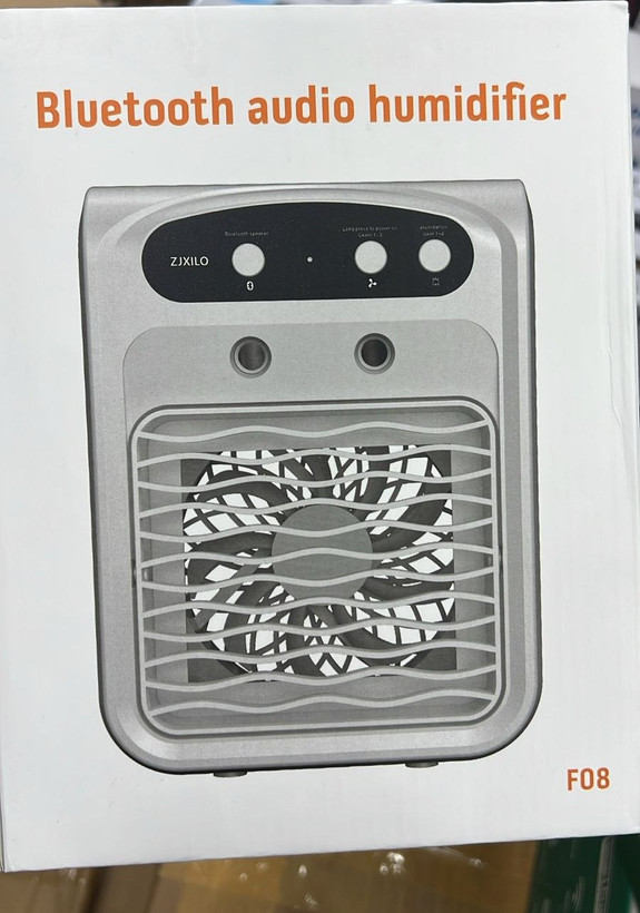 پنکه مه پاش شارژی اسپیکر دار مدل F08 برند Bluetooth audio humidifier f08