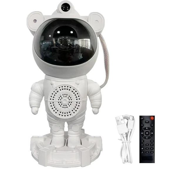 چراغ خواب پروژکتور کهکشانی فضانورد بلوتوث اسپیکردار مدل Galaxy projector night light