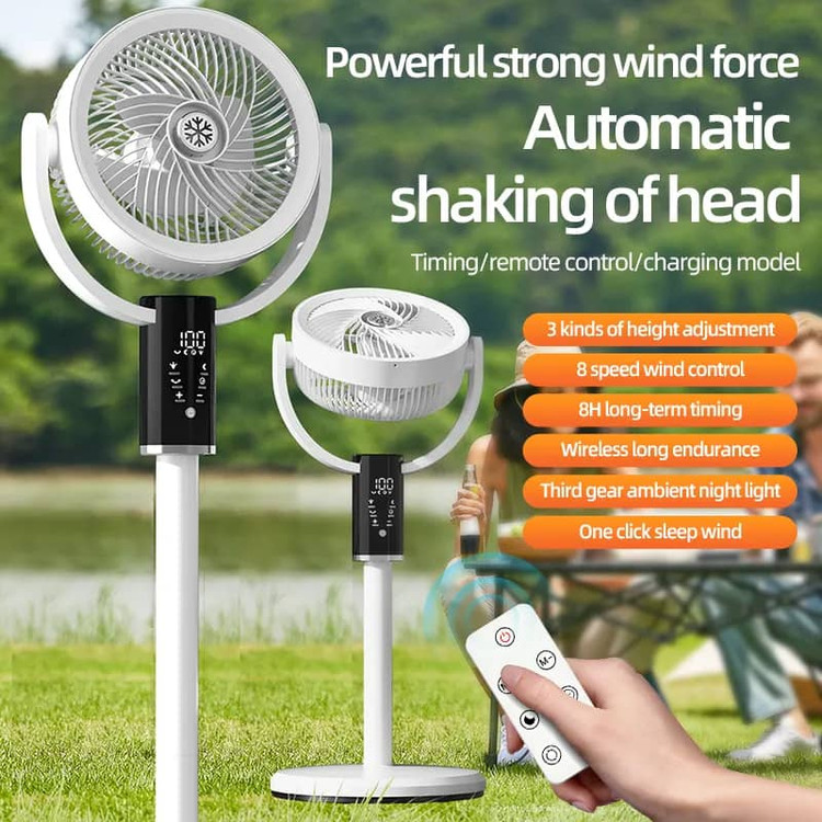 پنکه شارژی F5 هشت سرعته دارای کنترل wireless portable circulation fan