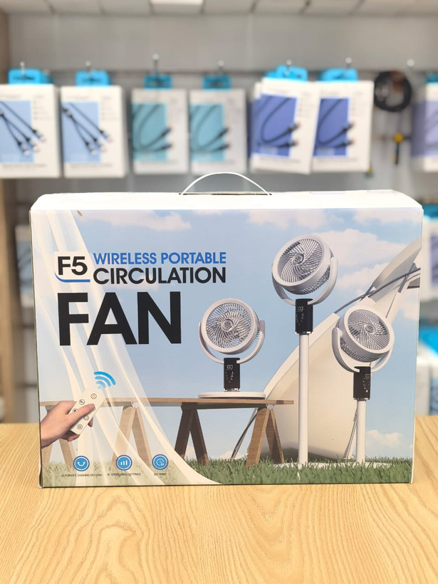 پنکه شارژی F5 هشت سرعته دارای کنترل wireless portable circulation fan