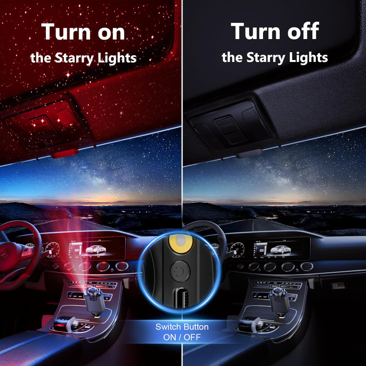 خوشبو کننده پنج کاره و شارژر فندکی خودرو مدل W&O مدل Starlight