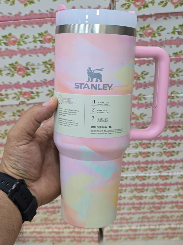 ماگ استنلی دسته دار(۱.۱۸ لیتر ) Quencher H2.O Tumbler طرح رگه دار