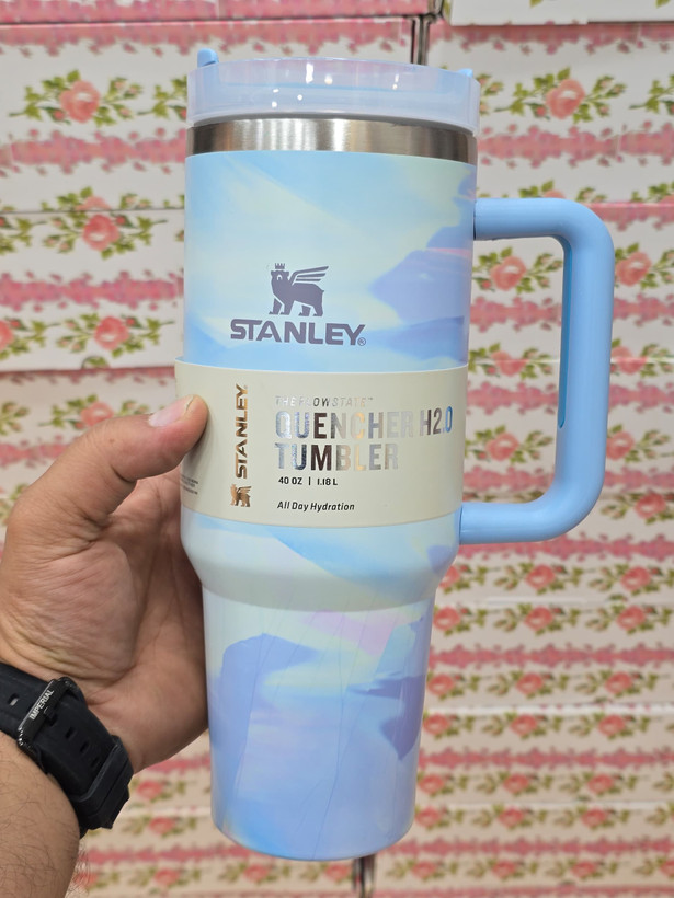 ماگ استنلی دسته دار(۱.۱۸ لیتر ) Quencher H2.O Tumbler طرح رگه دار