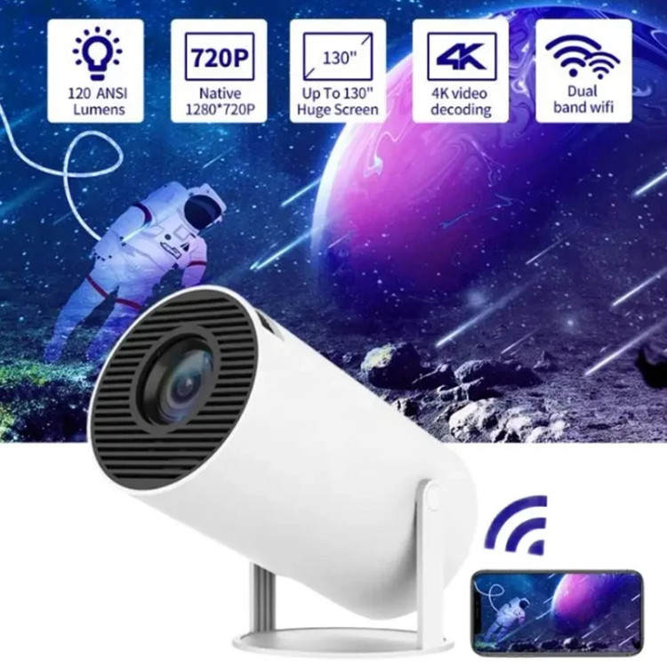 ویدئو پروژکتور Hy300 رم خور مدل کارتن طلایی اورجینال Ultra HD 4K