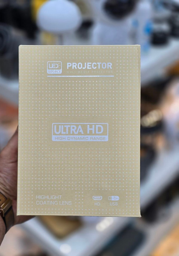 ویدئو پروژکتور Hy300 رم خور مدل کارتن طلایی اورجینال Ultra HD 4K