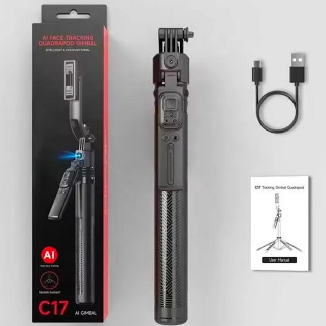 مونوپاد و گیمبال مدل AI FACE C17 اورجینال مجهز به هوش مصنوعی و قابلیت قفل روی چهره