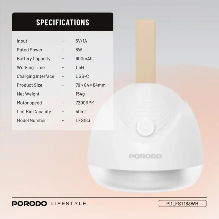 پرزگیر لباس برقی Porodo مدل PDLFST183