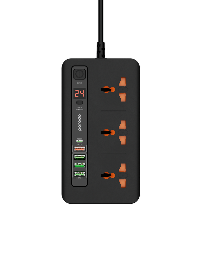 چندراهی برق پرودو مدل Porodo Multi-Port Power HUB PD-FWCH013