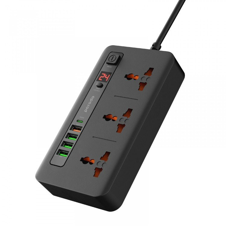 چندراهی برق پرودو مدل Porodo Multi-Port Power HUB PD-FWCH013