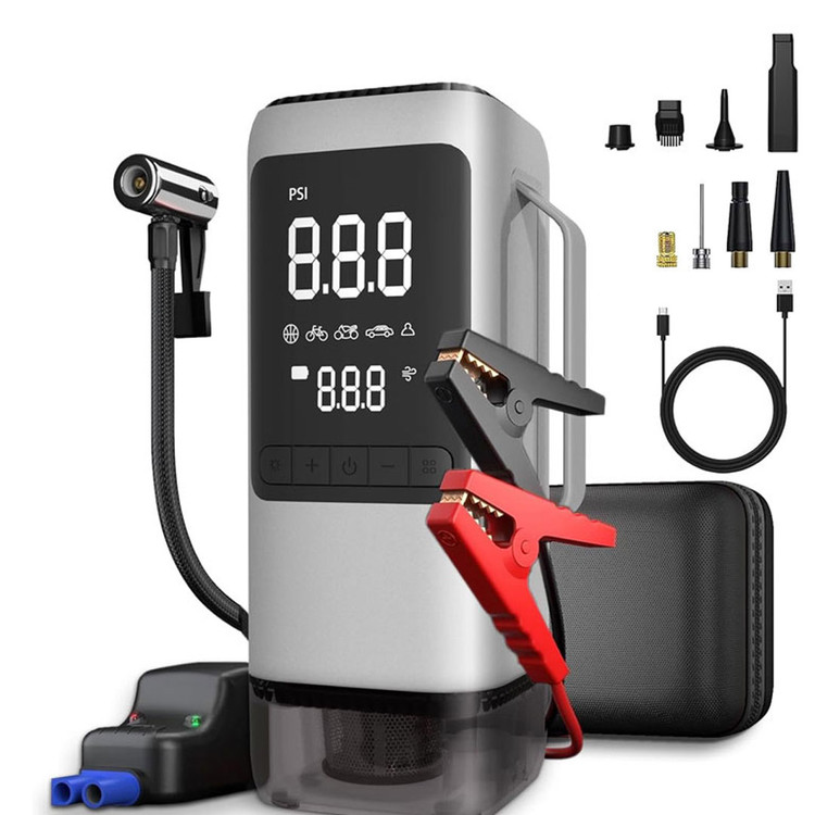 پمپ باد و جامپ استارتر چند کاره مدلATJ-9366-B برند BRAND