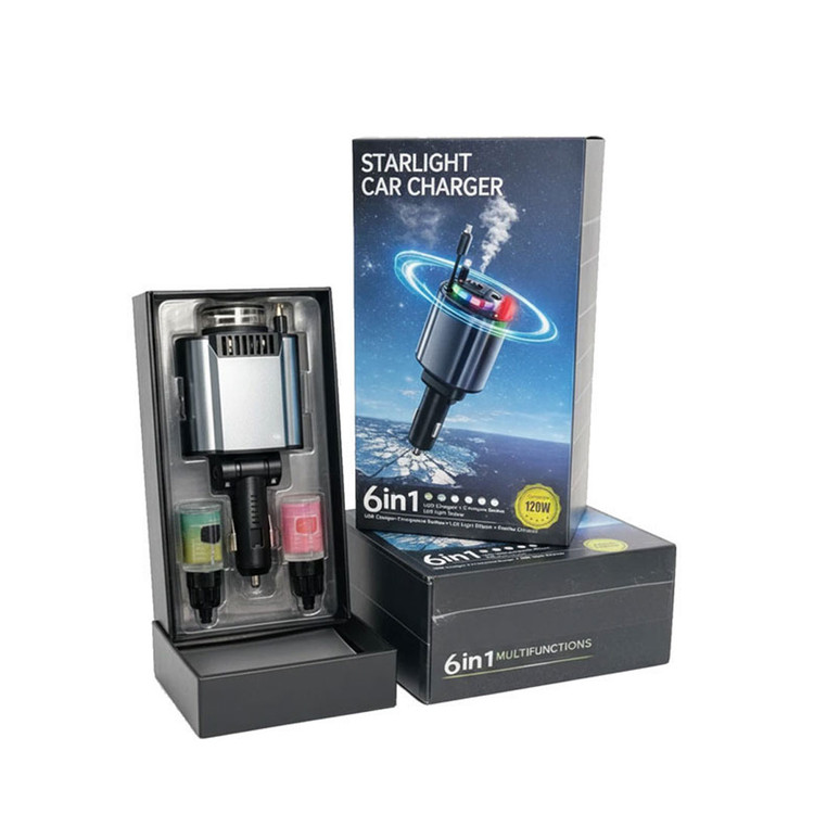 شارژر فندکی و خوشبوکننده خودرو 120 وات 6کاره starlight