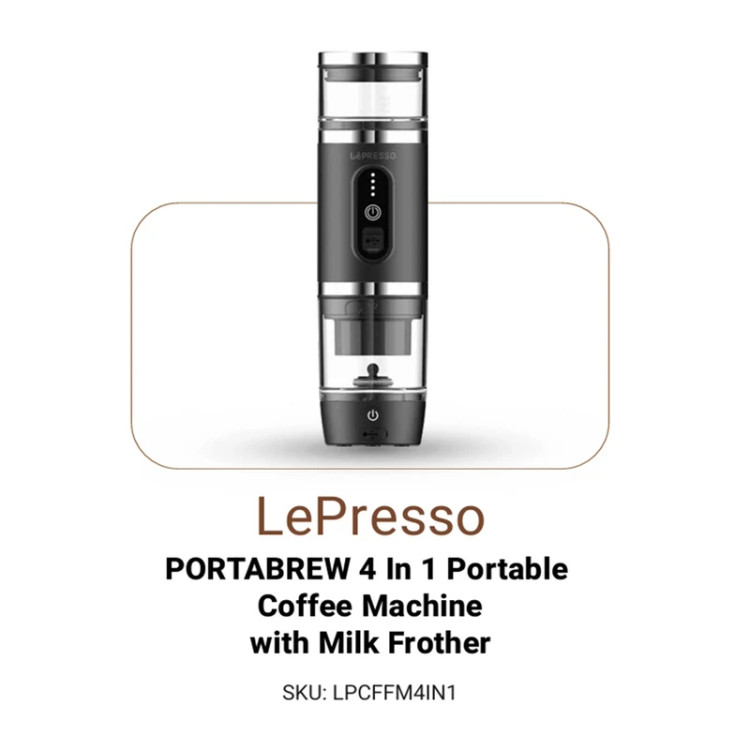 قهوهساز قابلحمل ۴ کاره لپرسو مدل LePresso LPCFFM4IN1 با کف ساز شیر