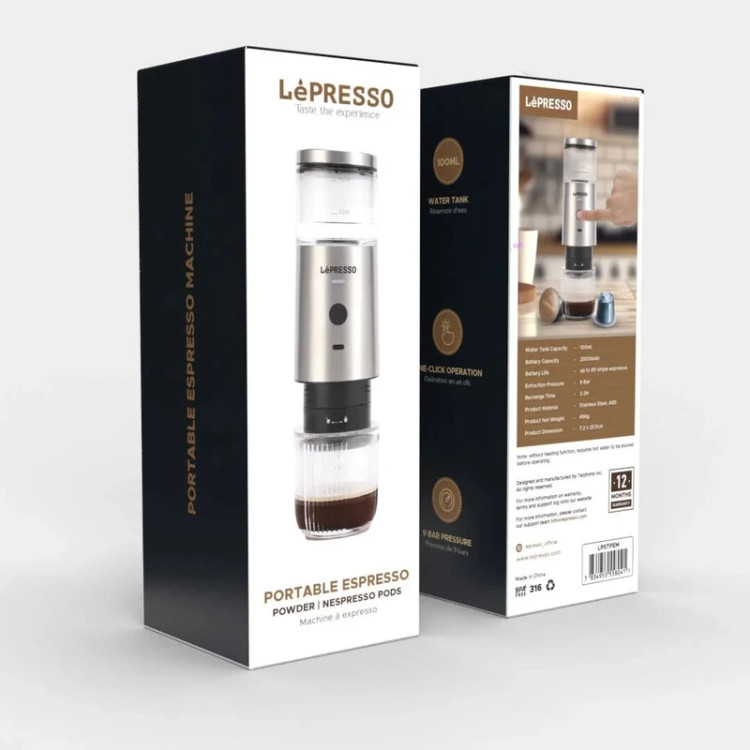 اسپرسوساز قابل حمل استیل لپرسو مدل LePresso Stainless Steel Portable Espresso Maker LPSTPEM
