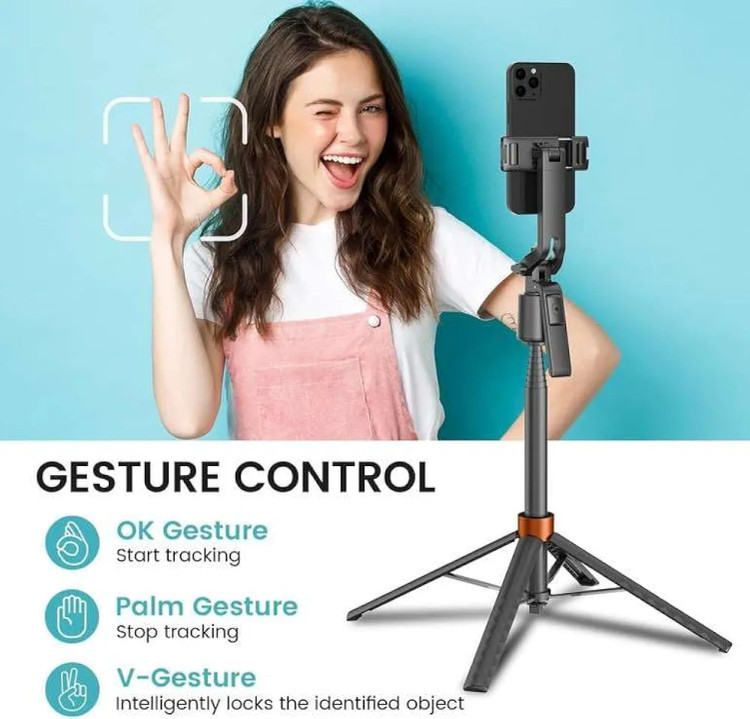 مونوپاد و گیمبال کیو ۱۳ ( استبلایزر) هوش مصنوعی با قابلیت ردیابی سوژه و چرخش ۳۶۰ درجه و لرزشگیر