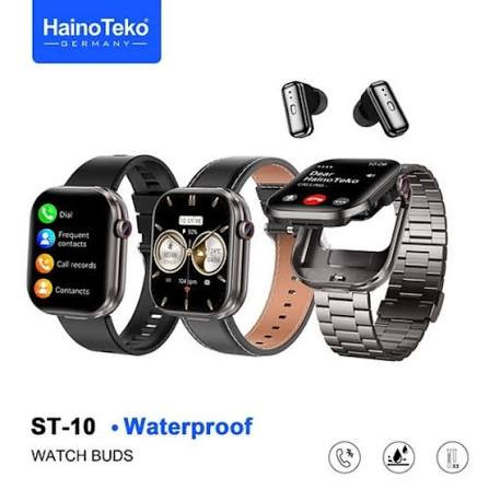 ساعت هوشمند ایرپاد دار هاینوتکو ضد آب و صفحه آمولد WATCH BUDS ST-10 WATERPROOF