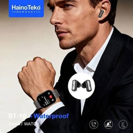 ساعت هوشمند ایرپاد دار هاینوتکو ضد آب و صفحه آمولد WATCH BUDS ST-10 WATERPROOF