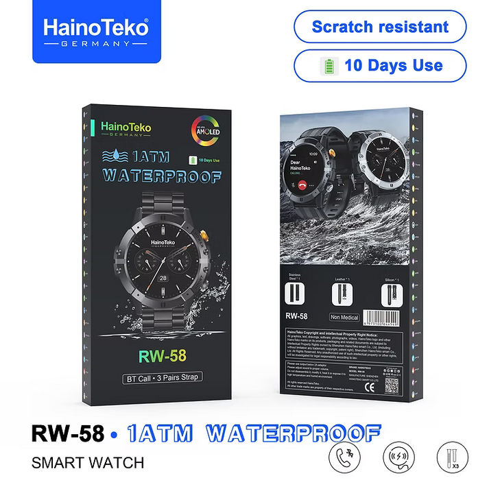 ساعت هوشمند ضد آب با صفحه نمایش ضد خش و آمولد RW58