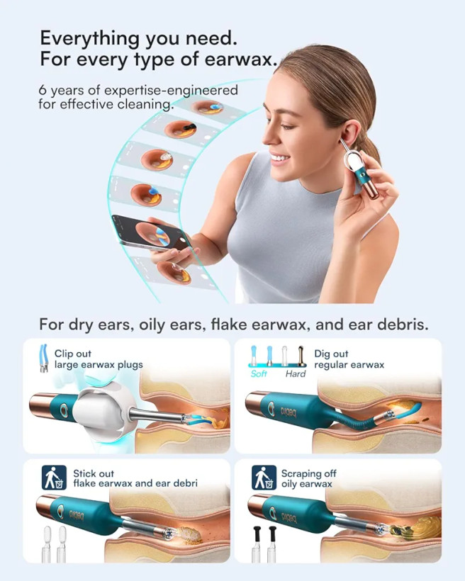 گوش پاک دوربین دار (5G Wi-Fi chip) برند Bebird مدل EarSight Ultra
