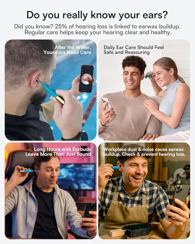 گوش پاک دوربین دار (5G Wi-Fi chip) برند Bebird مدل EarSight Ultra