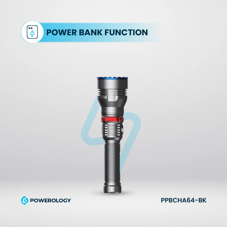 چراغ قوه شارژی ضدآب 4000mAh LED Flashlight پاورولوژی مدل PPBCHA64