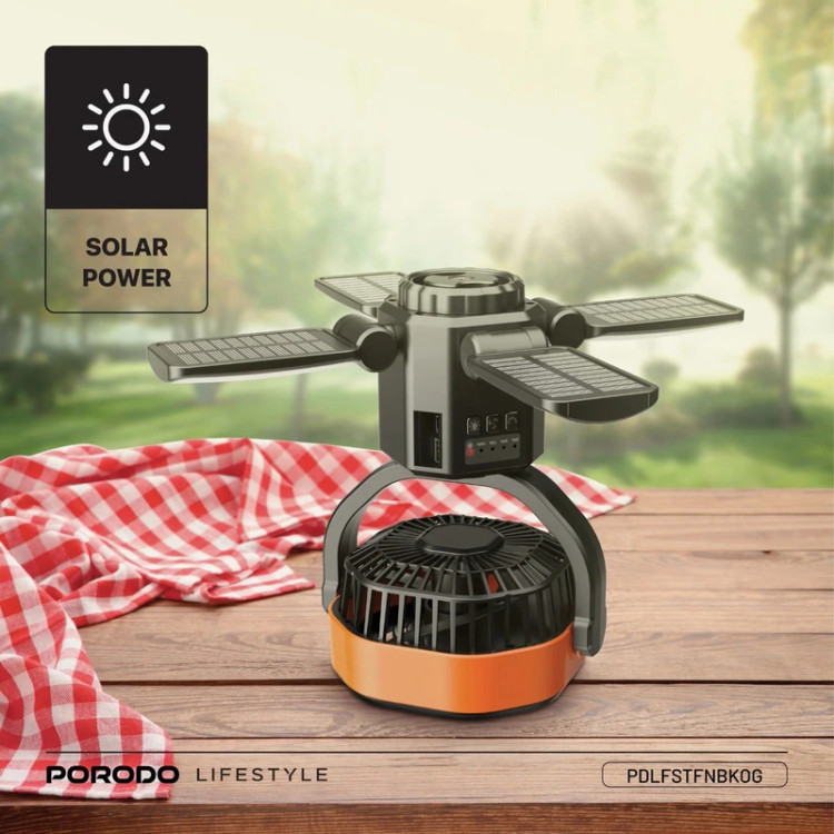 پنکه شارژی خورشیدی پرودو مدل Suncharge با پاوربانک