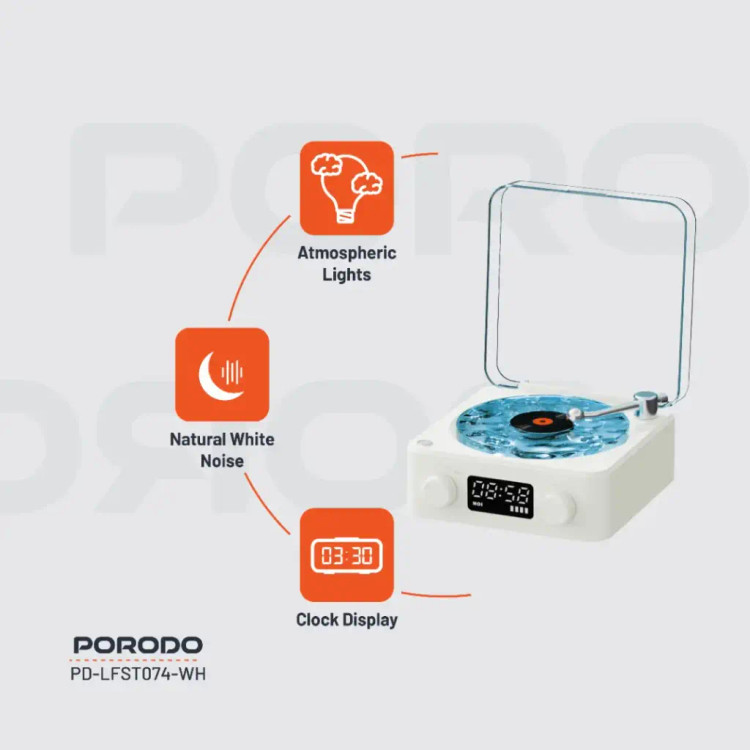 وایت نویز و اسپیکر بلوتوثی پرودو | Porodo Lifestyle White Noise Portable Speaker
