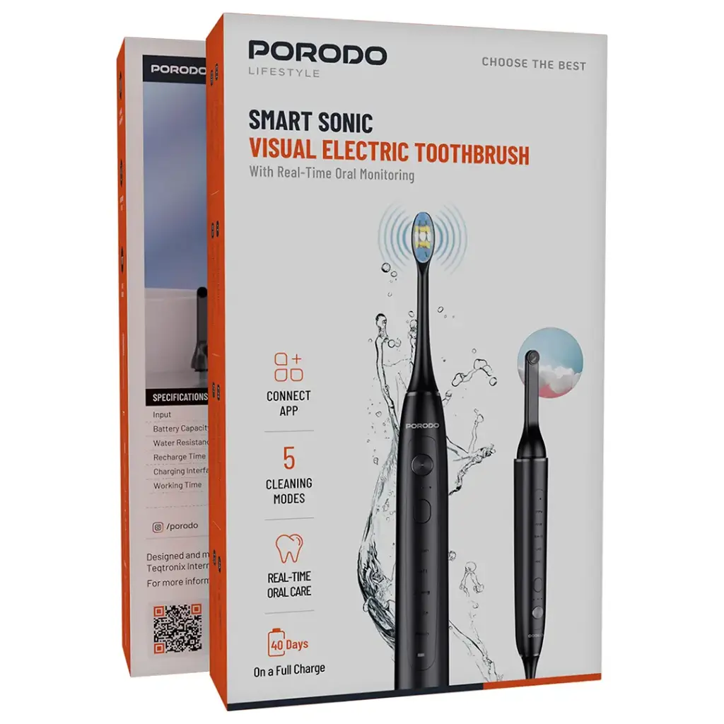 مسواک شارژی با قابلیت تصویر برداری پرودو Porodo Lifestyle Smart Sonic Visual Electric Toothbrush