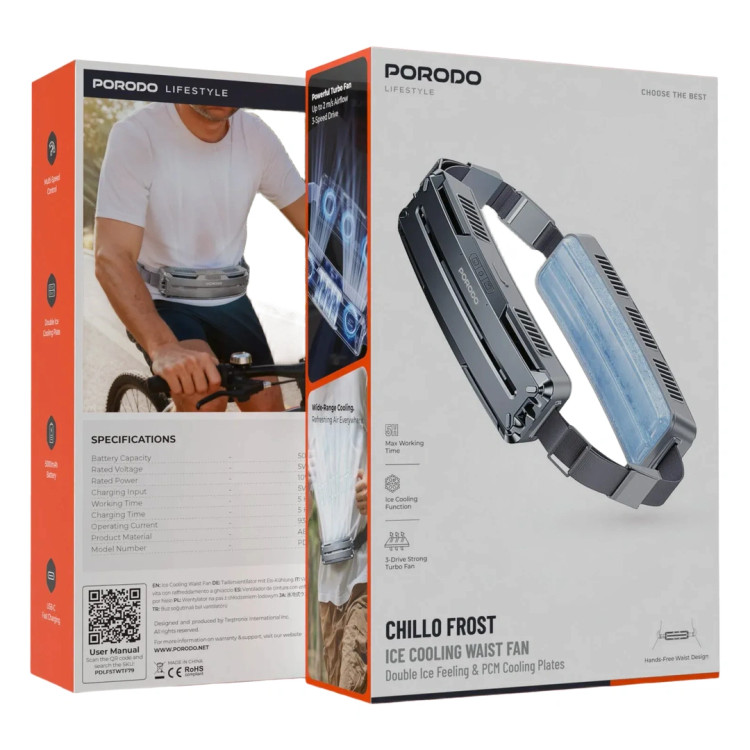 کولر کمری شارژی پرودو مدل Porodo Chillo Frost
