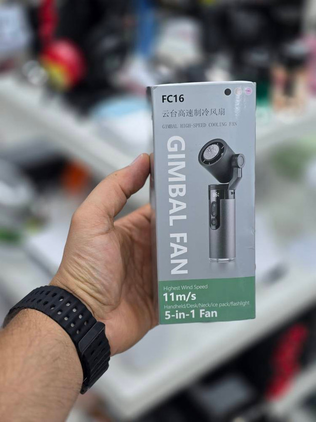 فن دستی شارژی ۵ کاره مدل FC16 نسخه Gimbal Fan