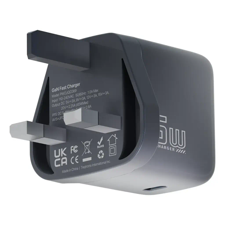 شارژر دیواری پاورولوژی 45W مدل Voltflow PWCUQC069