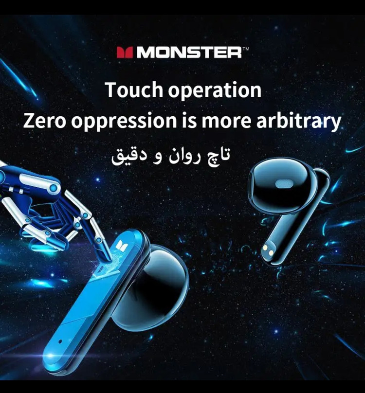 ایرپاد گیمینگ مانستر هندزفری بلوتوثی مانستر مدل AirMars XKT09 Airpods gaming Monster
