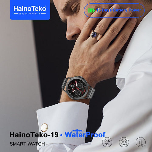 ساعت هوشمند آمولد ضدآب هاینوتکو مدل HainoTeko-19 دارای تماس بلوتوثی و صفحه AMOLED