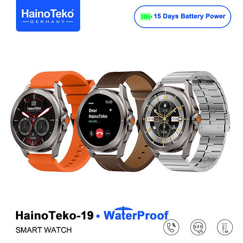 ساعت هوشمند آمولد ضدآب هاینوتکو مدل HainoTeko-19 دارای تماس بلوتوثی و صفحه AMOLED