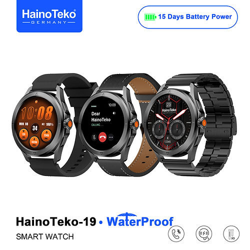 ساعت هوشمند آمولد ضدآب هاینوتکو مدل HainoTeko-19 دارای تماس بلوتوثی و صفحه AMOLED